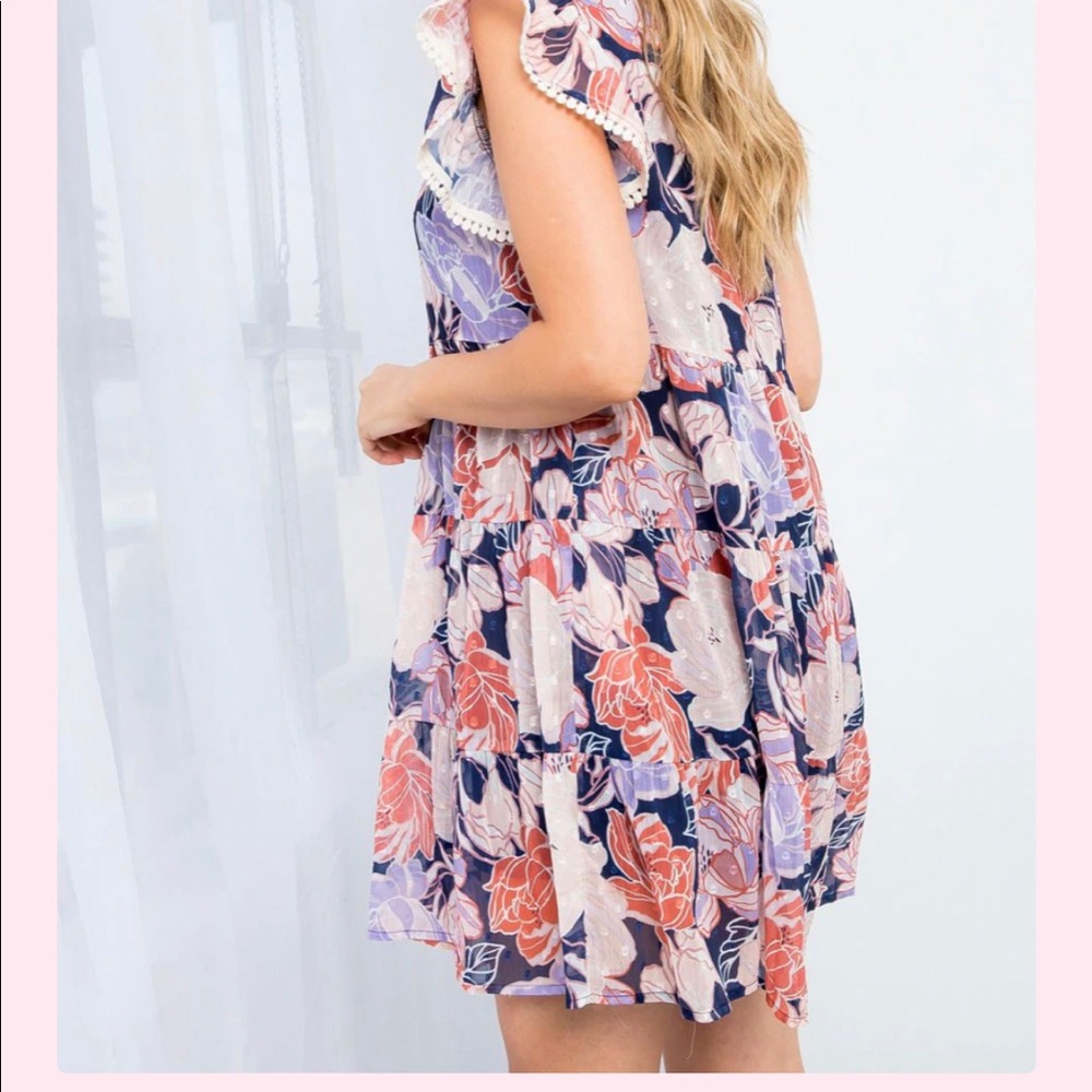 THML NWT FLORAL PRINT DRESS NAVY